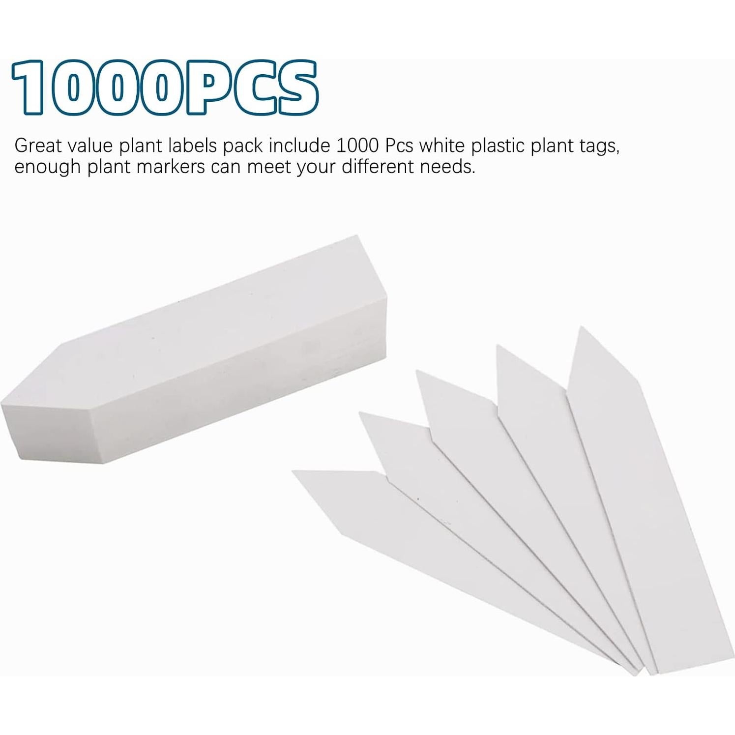 Etiquetas de Plantas YaeCCC 1000 Pcs 10x2 cm Blancas