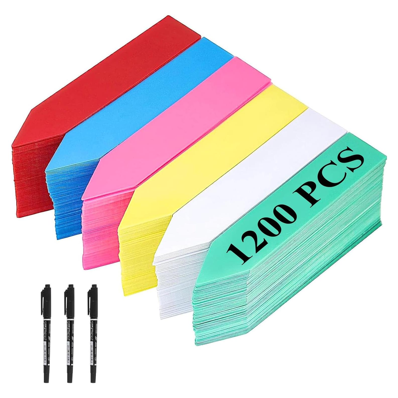 Etiquetas de Plantas KINJOEK 1200 PCS 5.08 x 1.02 cm Coloridas