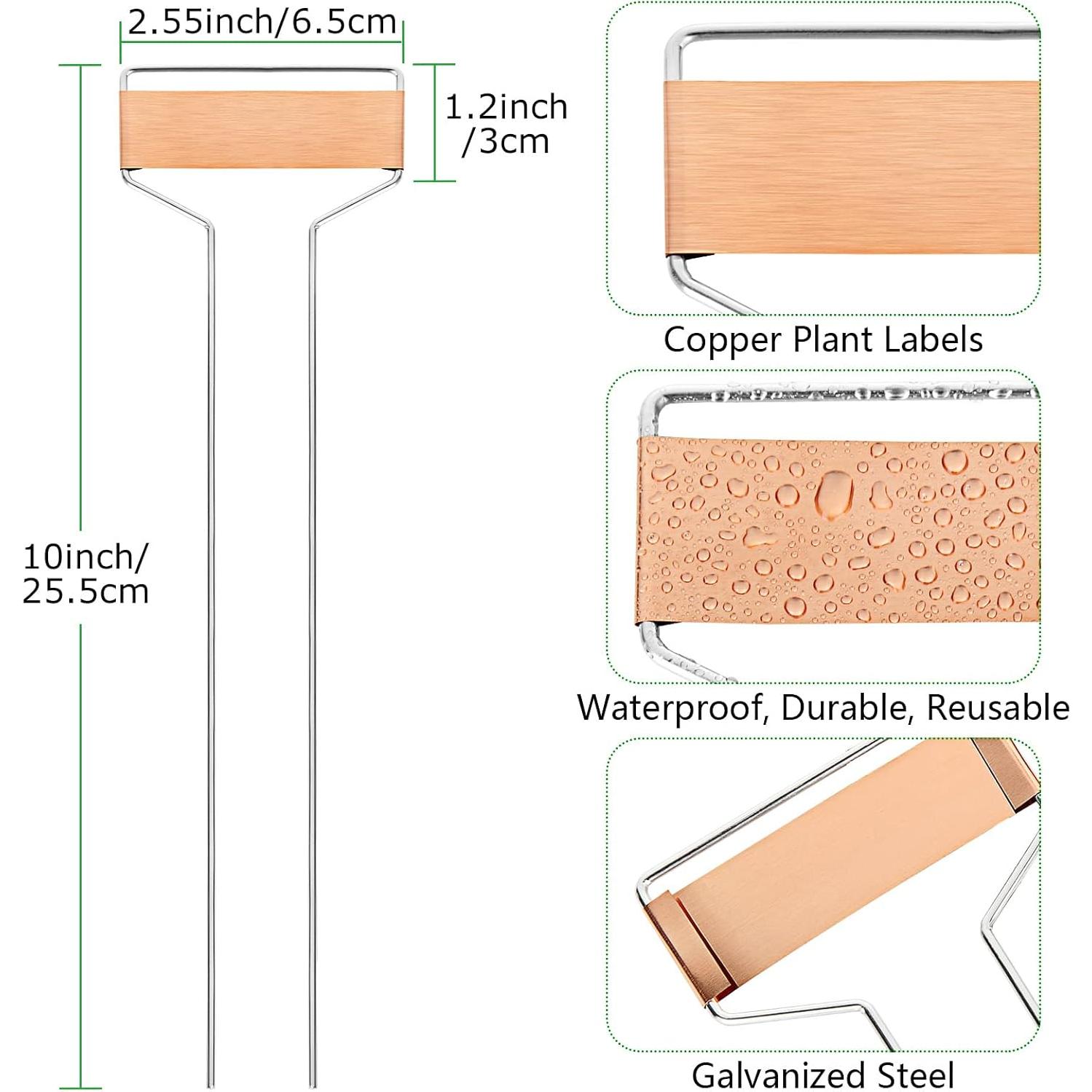 40 Etiquetas de Metal para Plantas LOEQIAN 25.5 cm Cobre