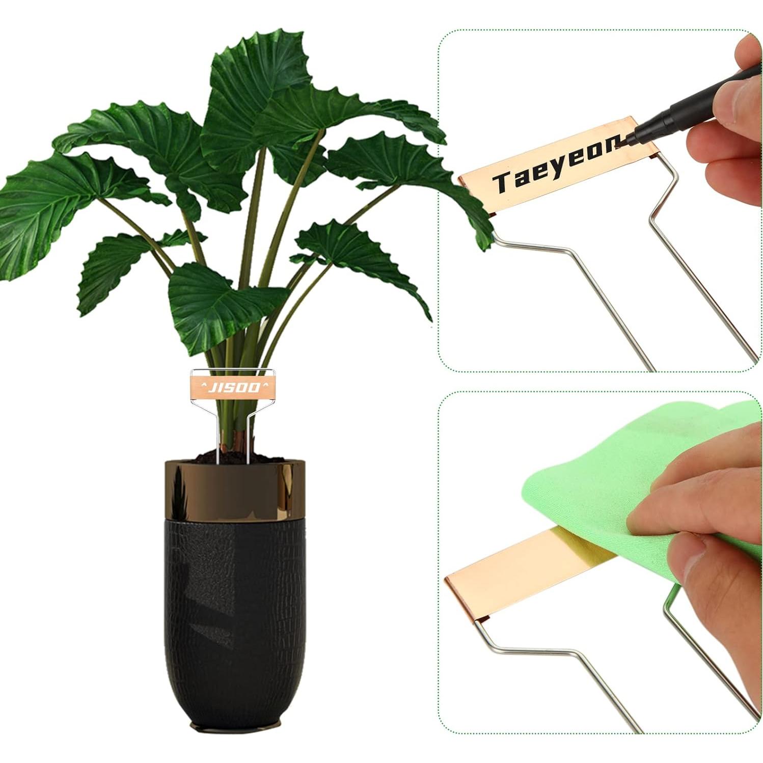 40 Etiquetas de Metal para Plantas LOEQIAN 25.5 cm Cobre