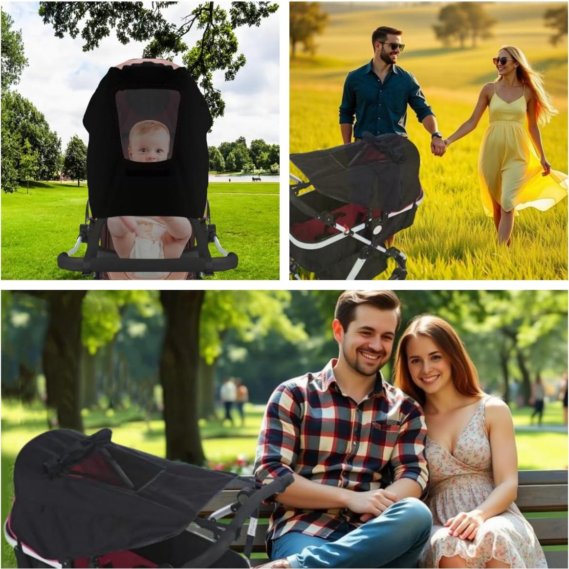 Cubierta de Sombra para Cochecito de Bebé UPF 50+ Impermeable