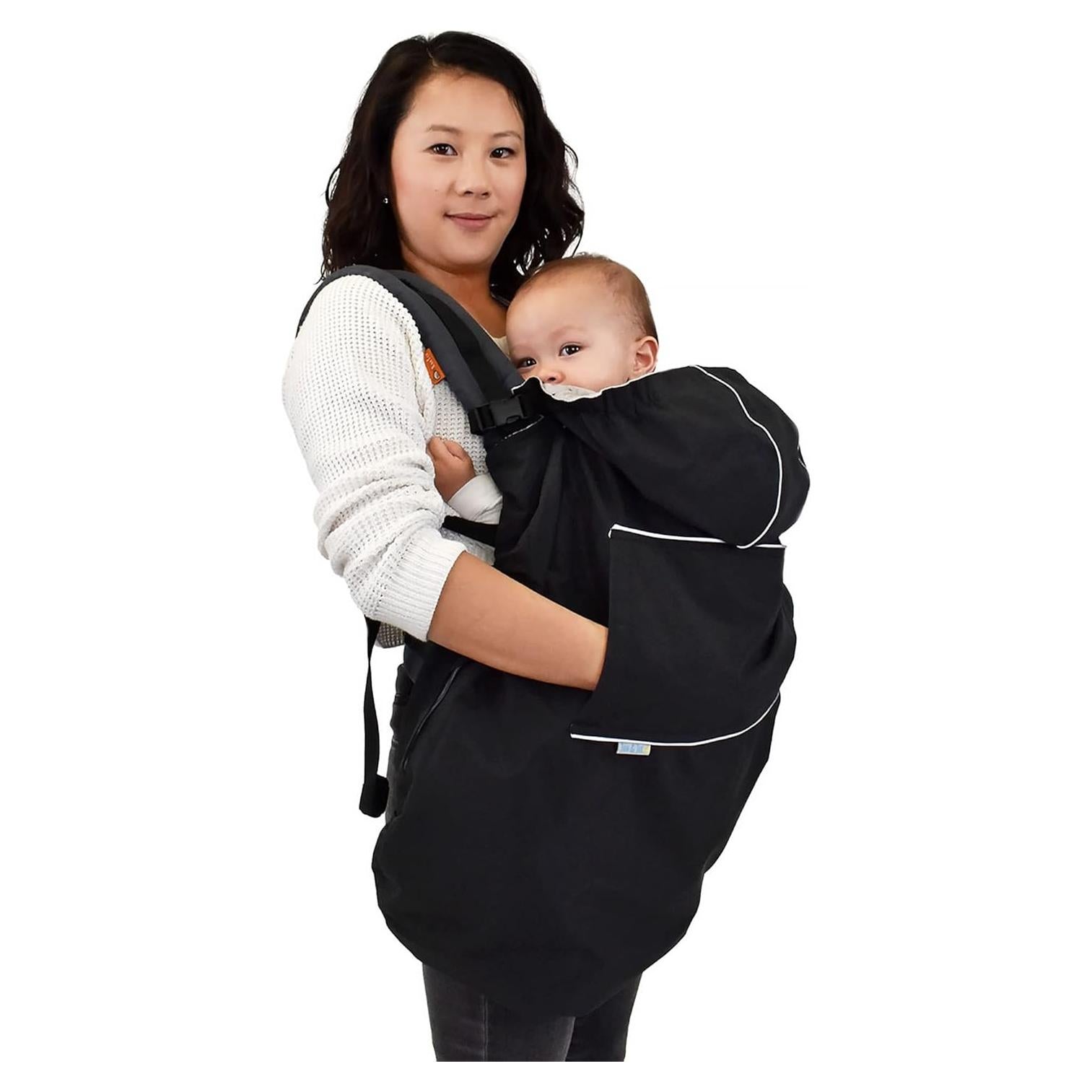 Cubierta de Lluvia Impermeable Jan & Jul para Bebés - Negra