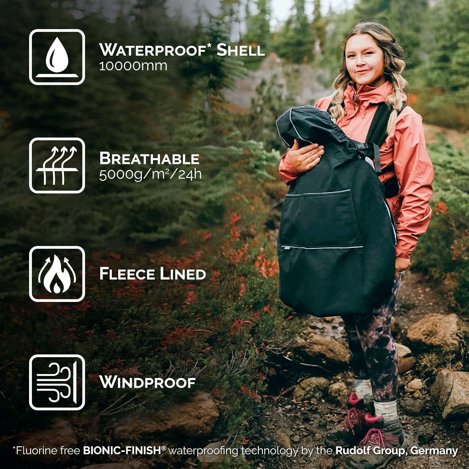 Cubierta de Lluvia Impermeable Jan & Jul para Bebés - Negra