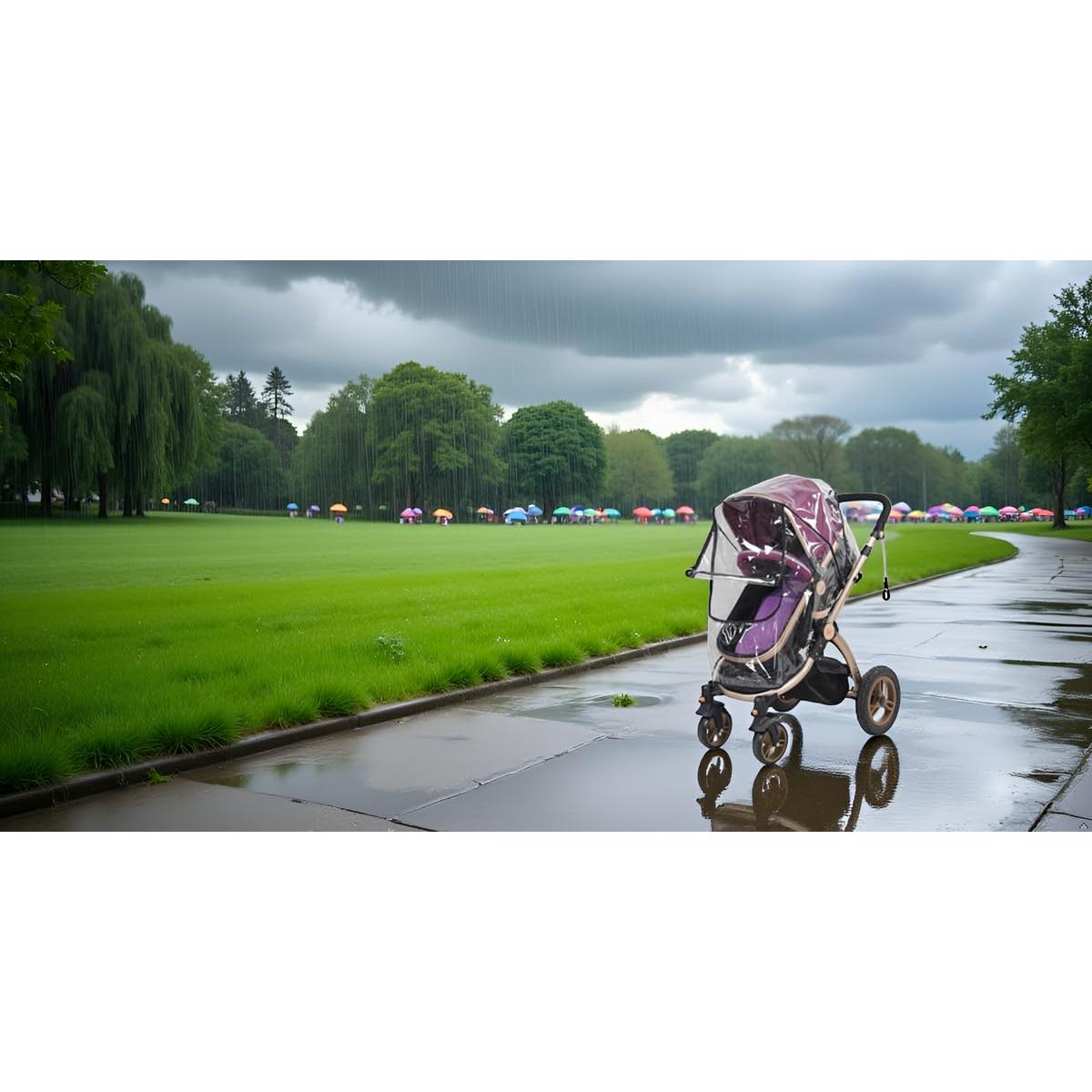 Cubierta de Lluvia para Cochecito de Bebé PVC Transparente