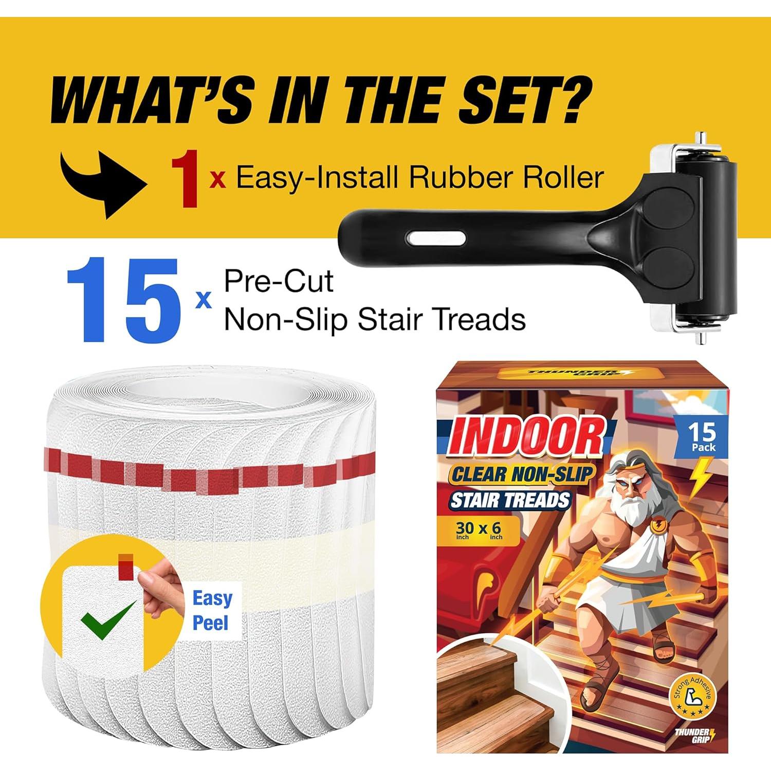 Treads Antideslizantes para Escaleras Thunder Grip 15P 76.2x15.2cm