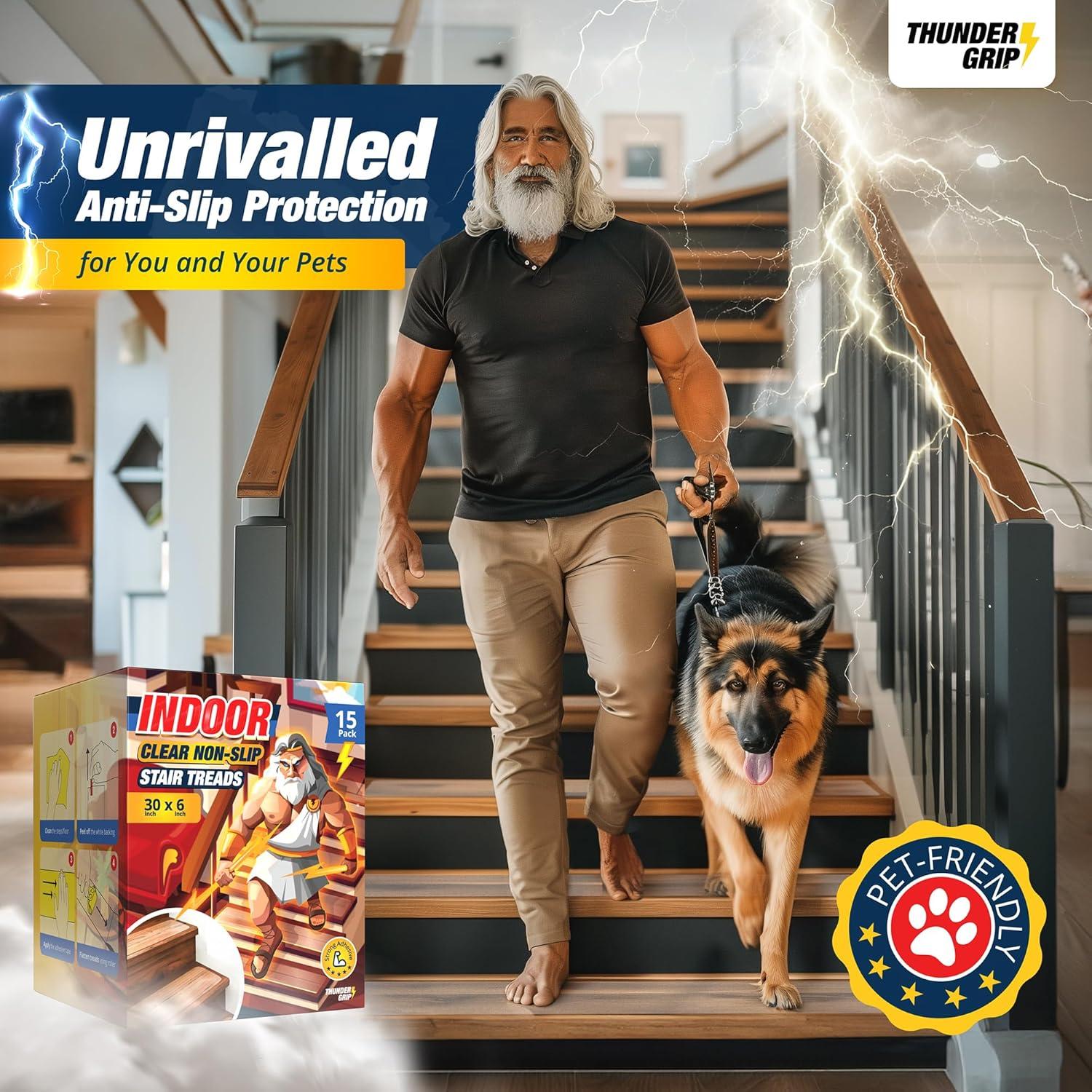 Treads Antideslizantes para Escaleras Thunder Grip 15P 76.2x15.2cm