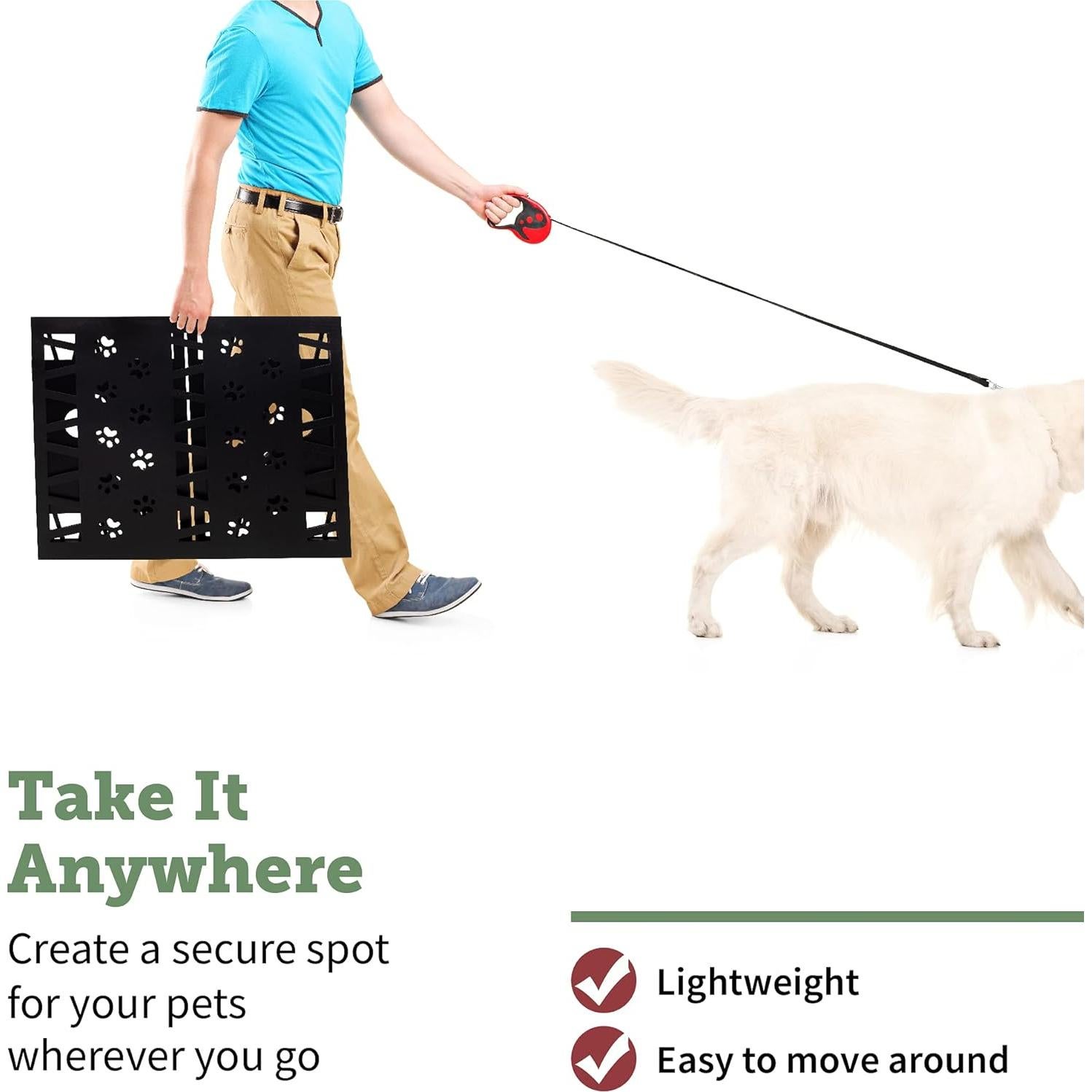 Puerta para Mascotas Plegable Hoovy 119.38 x 47.63 cm