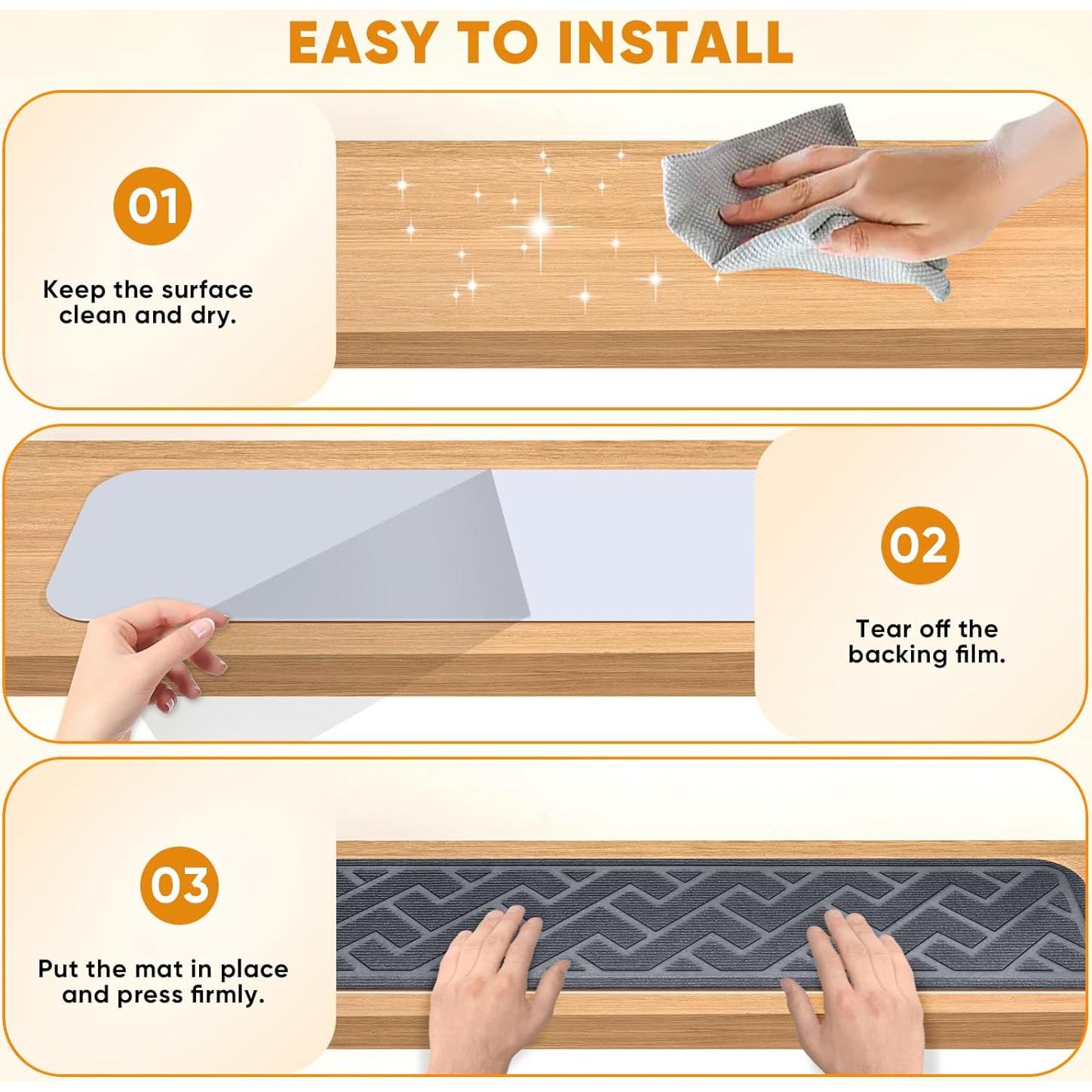 15 Alfombrillas Antideslizantes para Escaleras Dayacoco 20x76 cm Gris