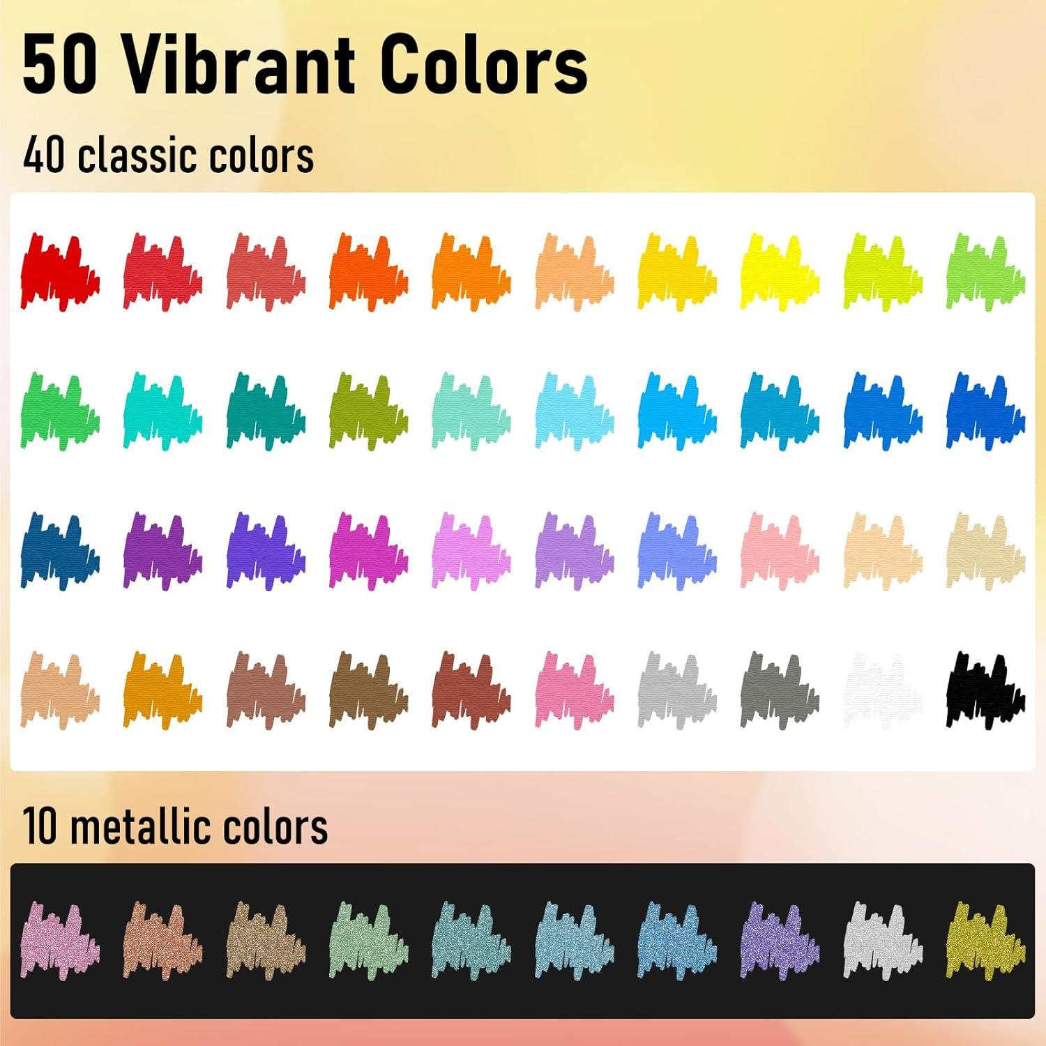 Marcadores de Pintura Acrílica ANYUKE 50 Colores Doble Punta