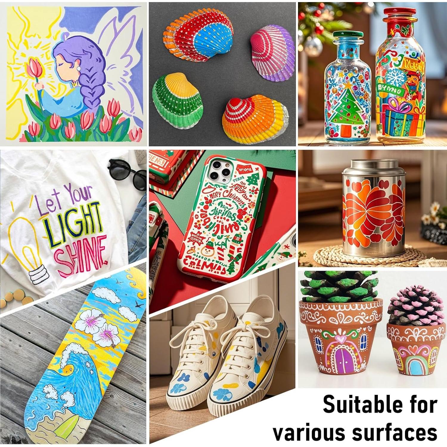 Marcadores de Pintura Acrílica ANYUKE 50 Colores Doble Punta