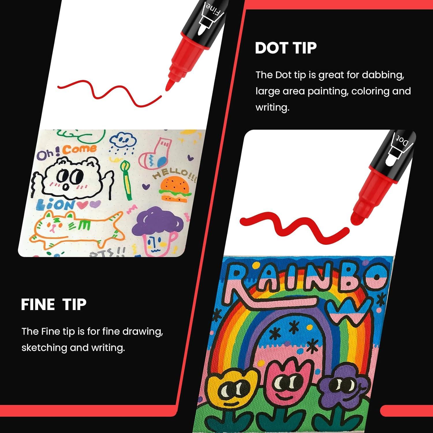 Marcadores de Pintura Acrílica BIGTHUMB 26 Colores Doble Punta