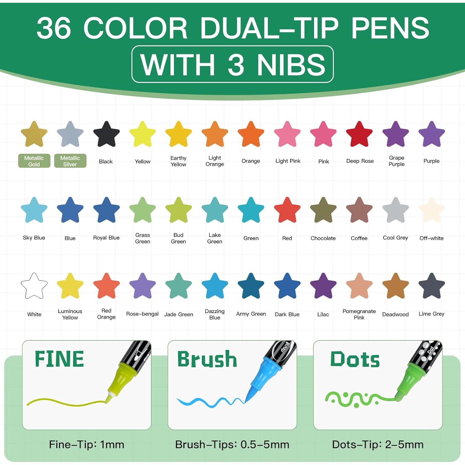 Set de 36 Marcadores de Pintura Acrílica IJIANG Doble Punta