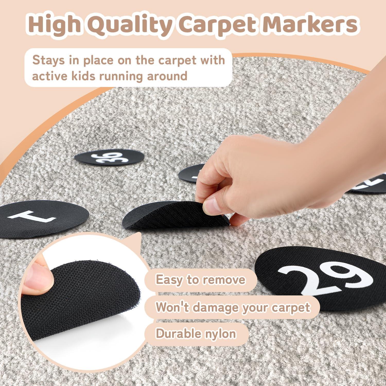 Paquete de 36 Marcadores de Piso Wizia 10.16 cm Negros para Aula