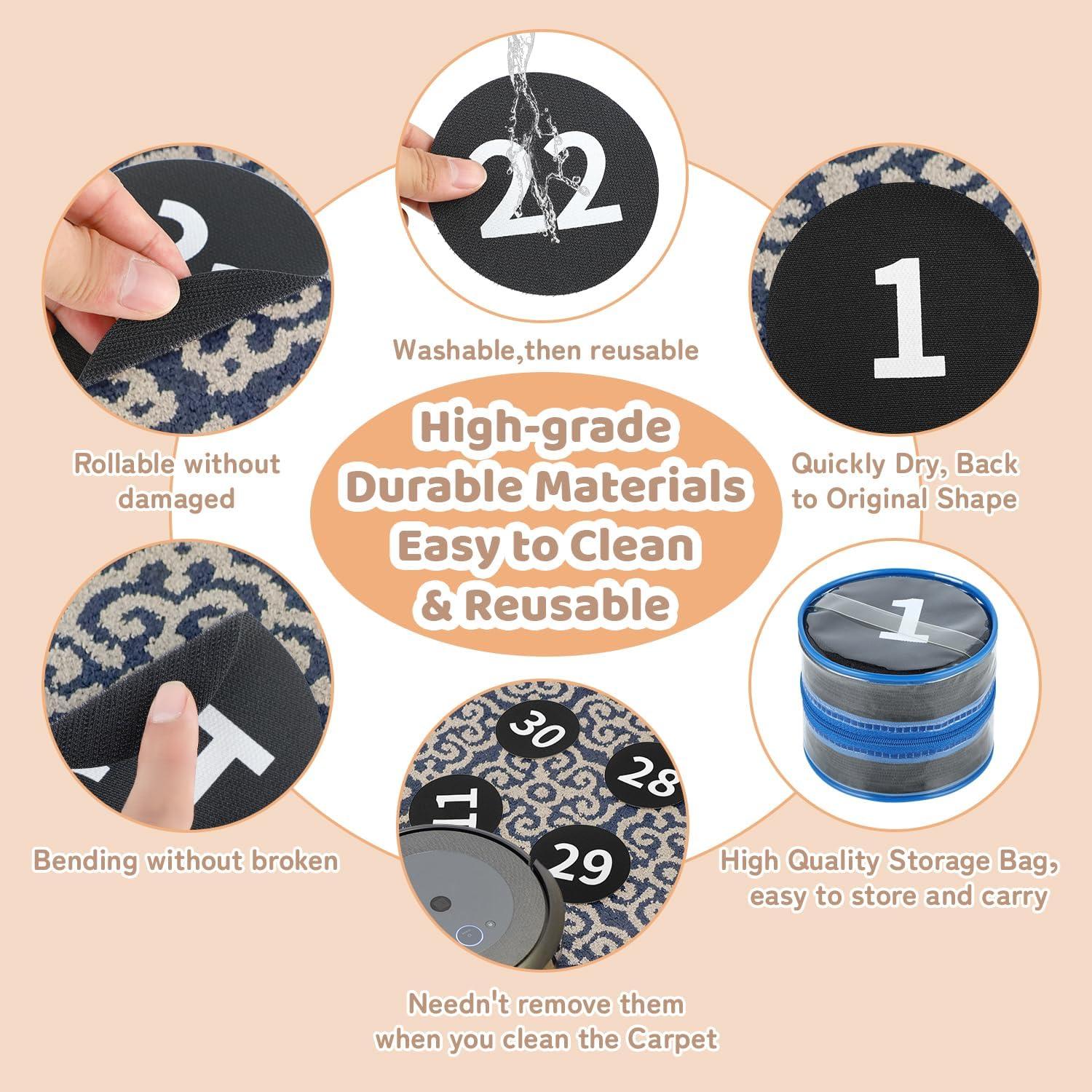 Paquete de 36 Marcadores de Piso Wizia 10.16 cm Negros para Aula