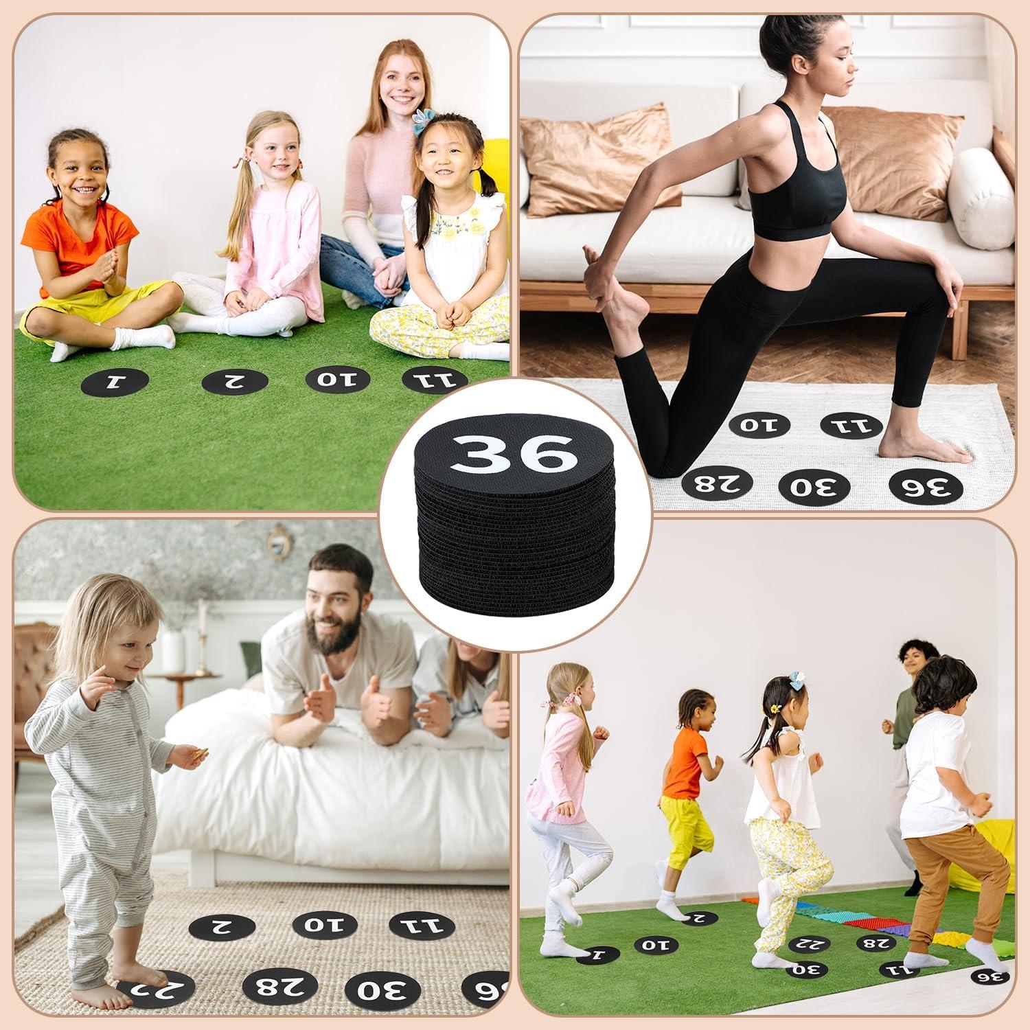 Paquete de 36 Marcadores de Piso Wizia 10.16 cm Negros para Aula