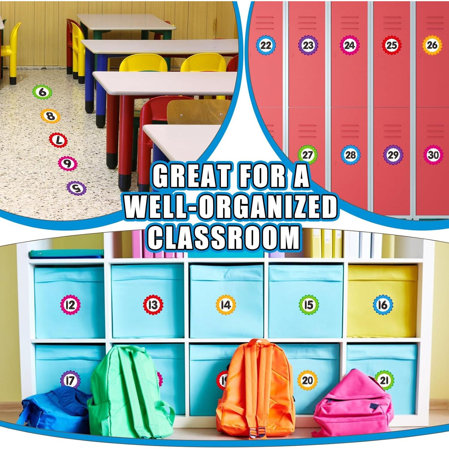 Calcomanías Numéricas Autoadhesivas WhatSign - 36 Piezas para Aula