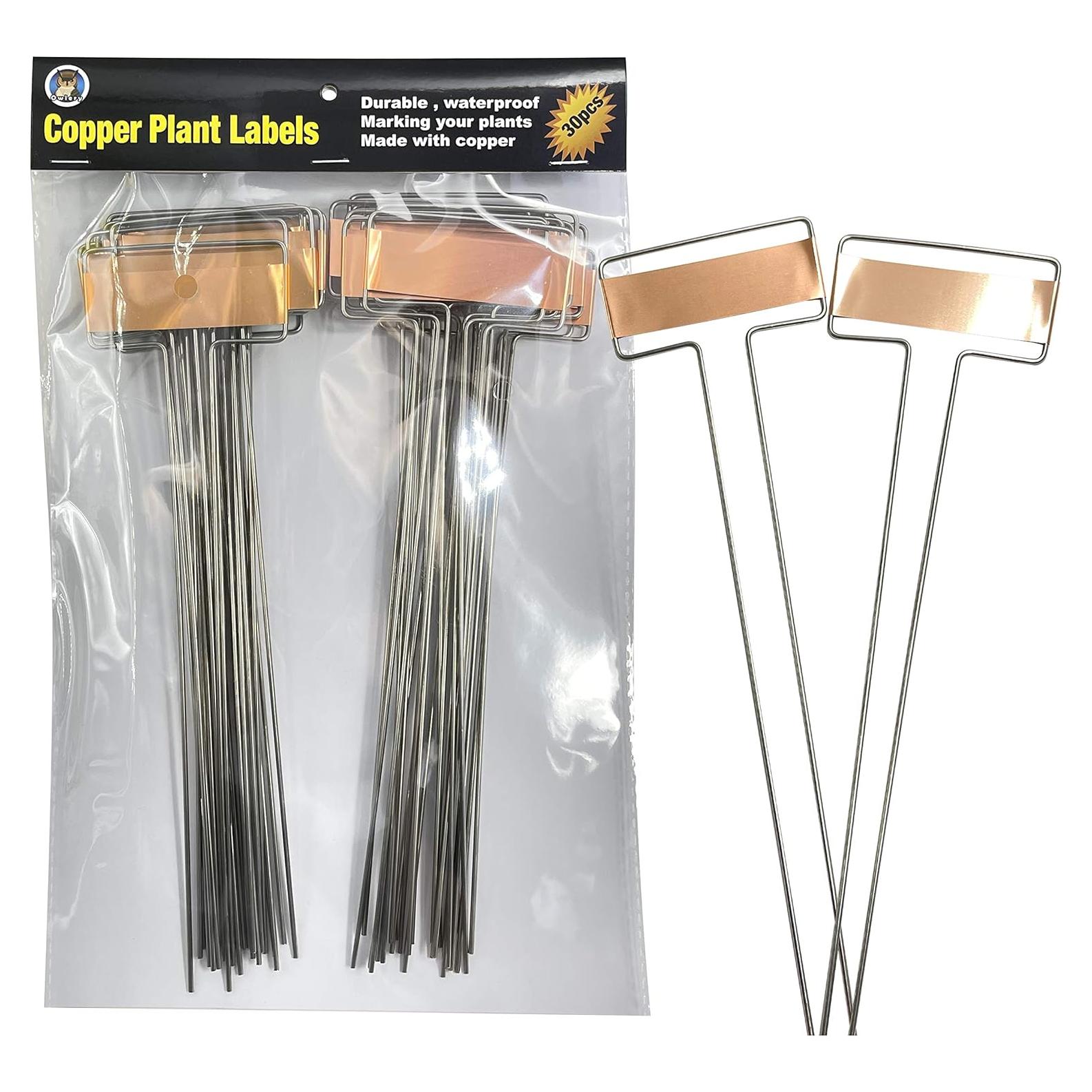 Etiquetas de Jardín Reutilizables Owlery de Cobre 30 Piezas