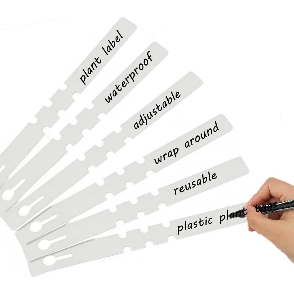 200 Etiquetas de Plástico Kecoya para Plantas 20x2cm Blancas