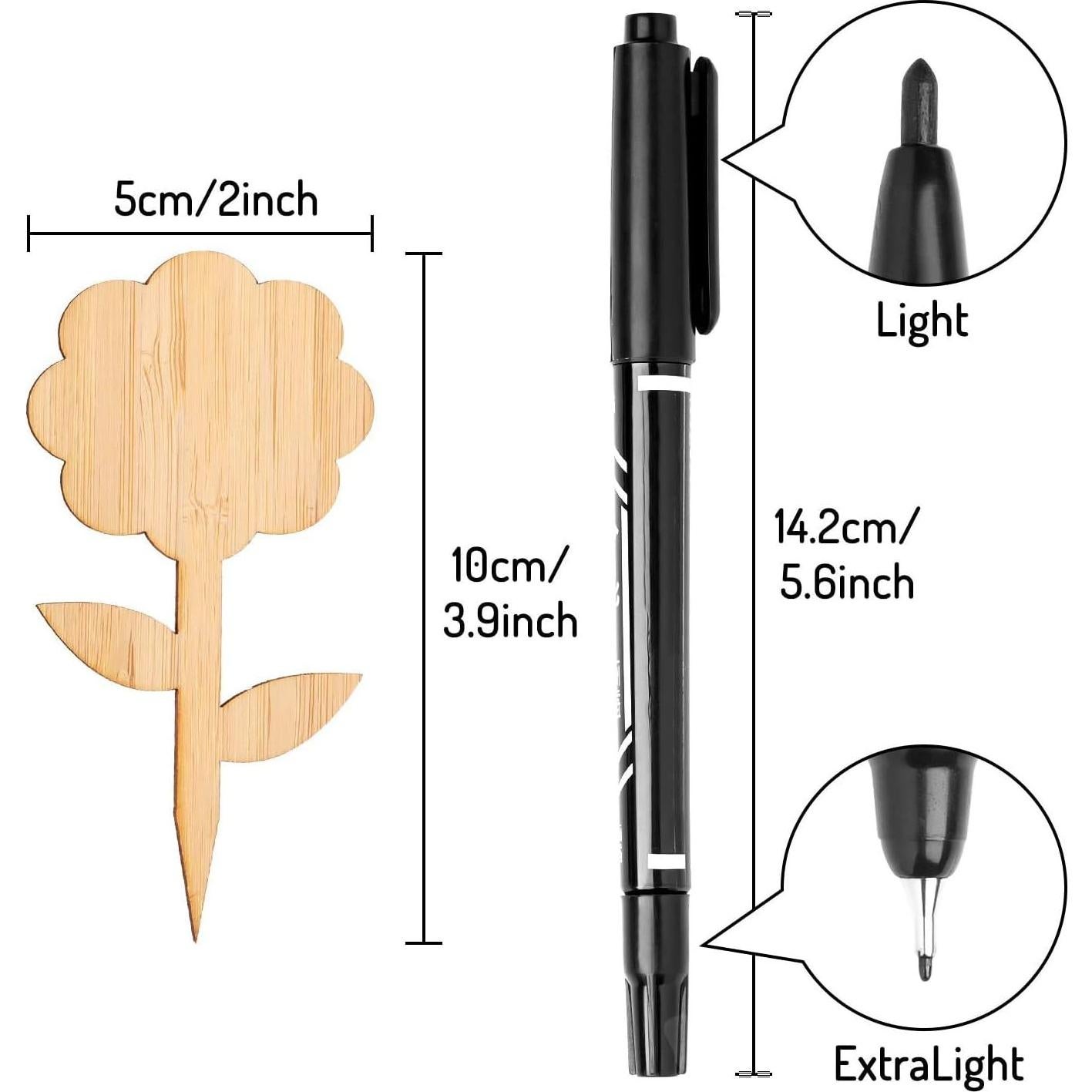 Etiquetas de Plantas de Bambú Whaline 60 Pcs con Bolígrafo