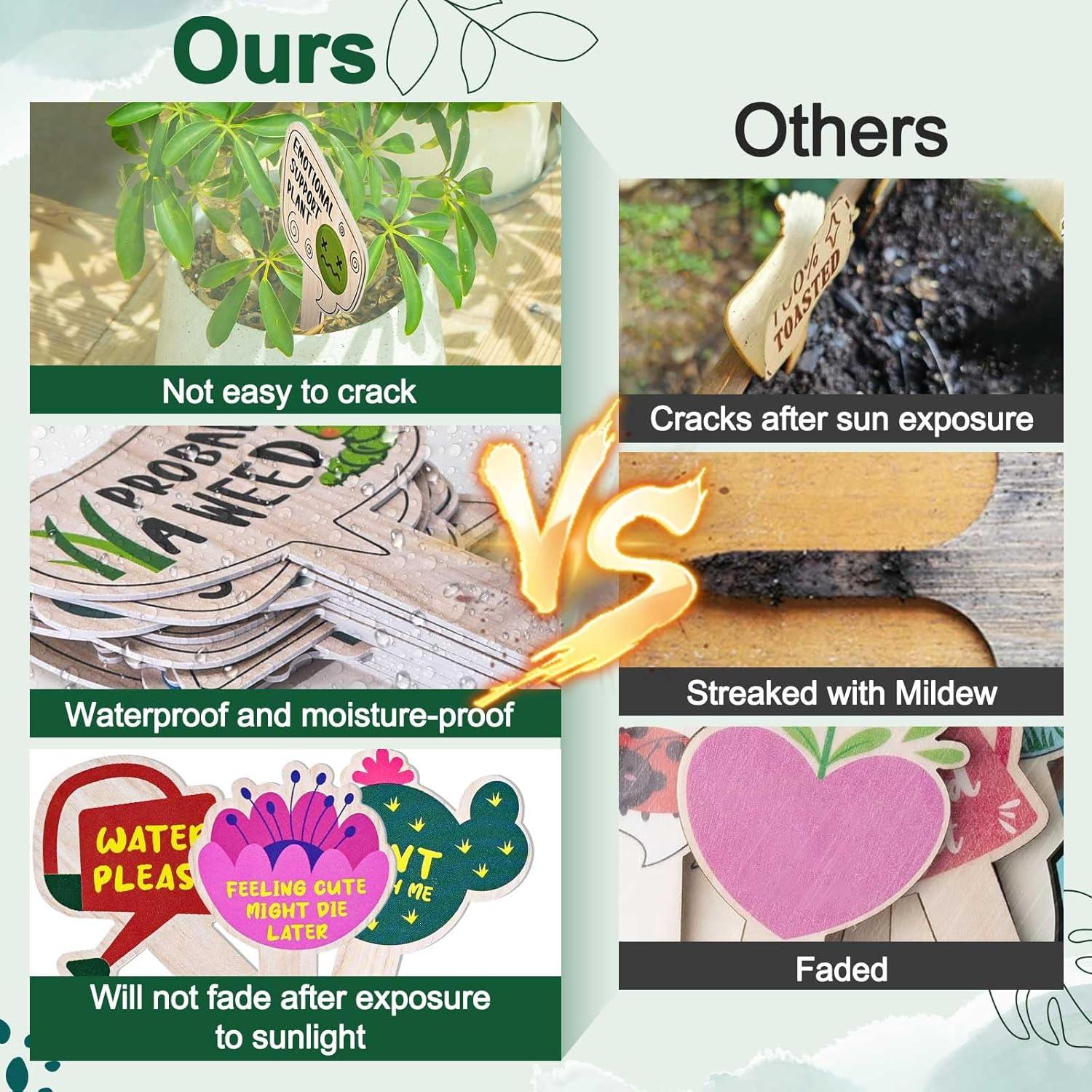 15 Etiquetas Divertidas para Plantas JUYRLE - Marcadores Impermeables