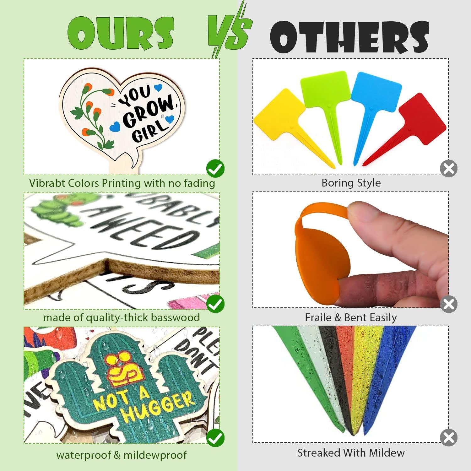 15 Etiquetas Divertidas para Plantas JUYRLE - Marcadores Impermeables