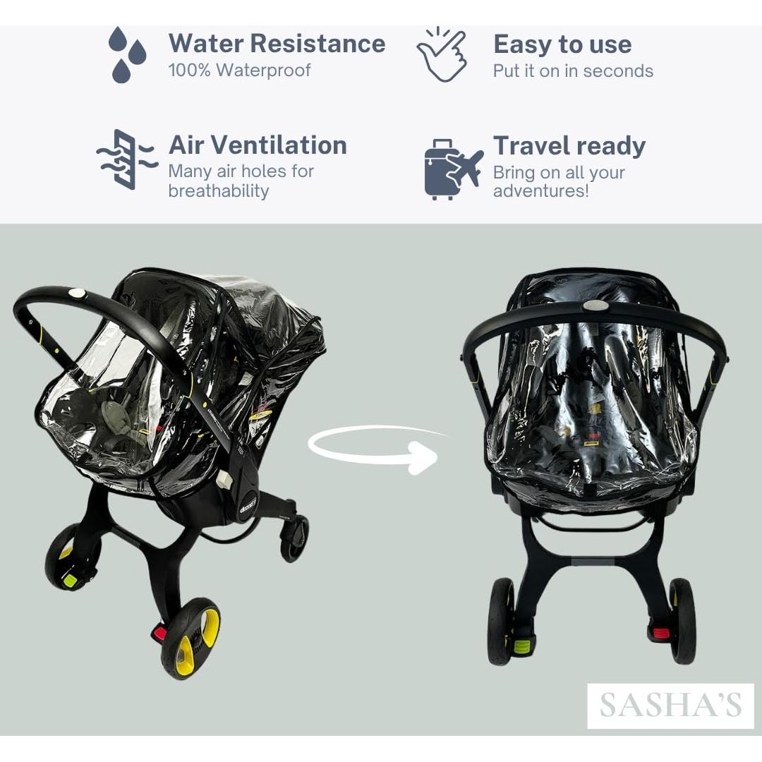 Funda de Lluvia y Viento SASHA para Silla Doona - Transparente