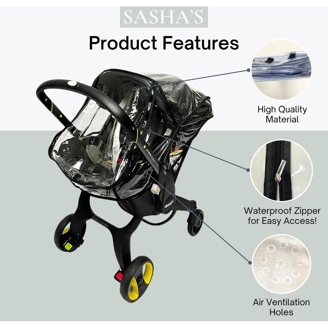 Funda de Lluvia y Viento SASHA para Silla Doona - Transparente