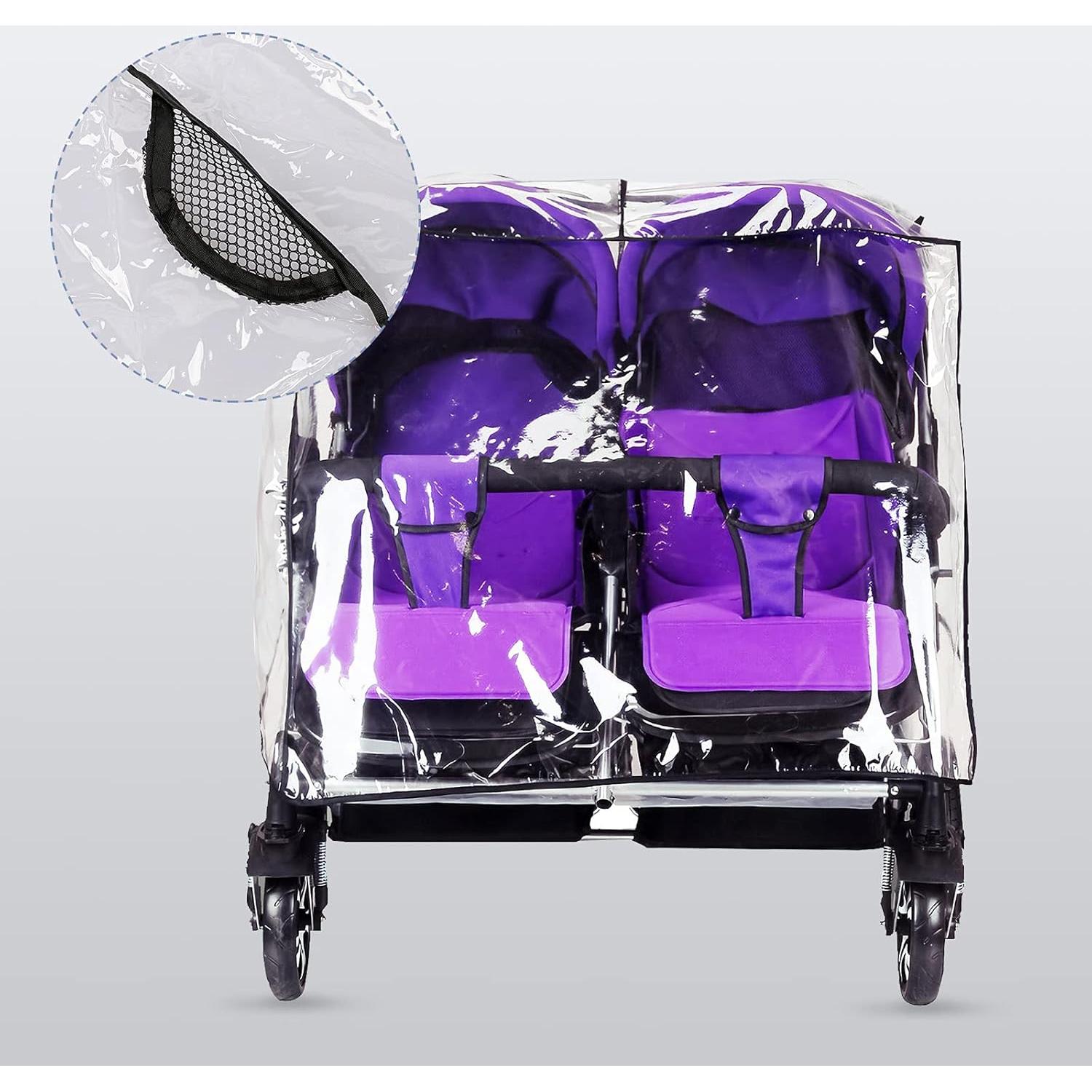 Cubierta de Lluvia Universal para Cochecito Gemelar Transparente