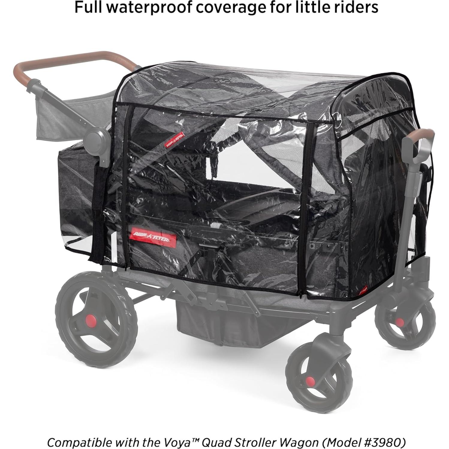 Cubierta de Lluvia para Carro de Bebé Radio Flyer Voya 4 Asientos