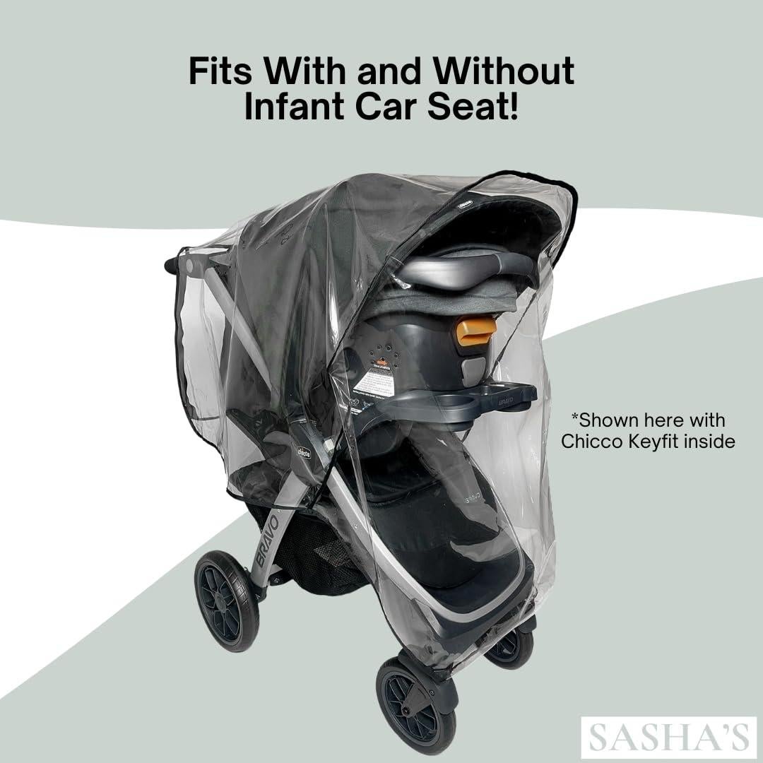 Cubierta de Lluvia SASHA para Chicco Bravo Trio y Primo - Transparente