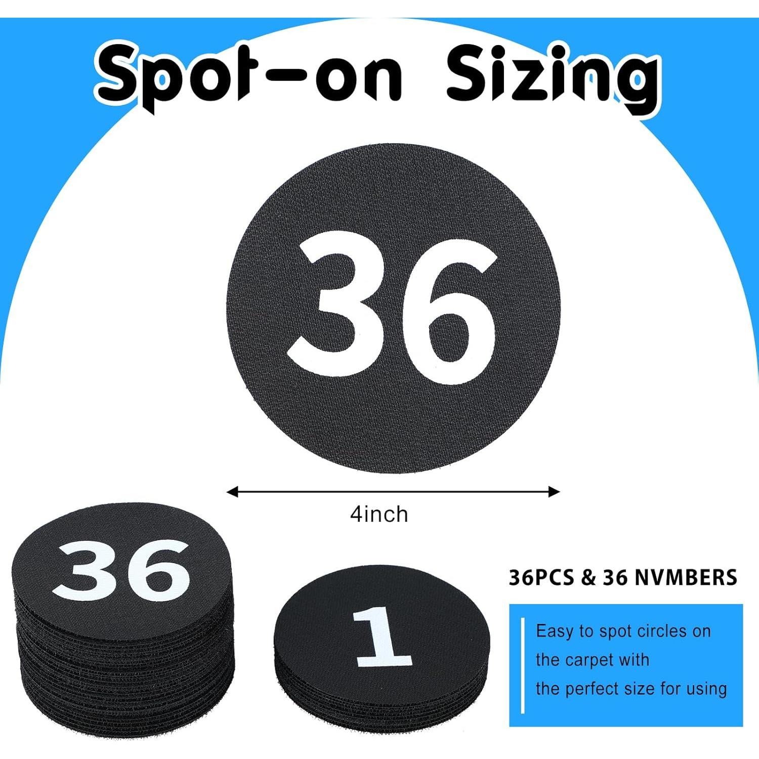 Marcadores de Alfombra Negra QKEL 36PCS 10.16 cm para Aula