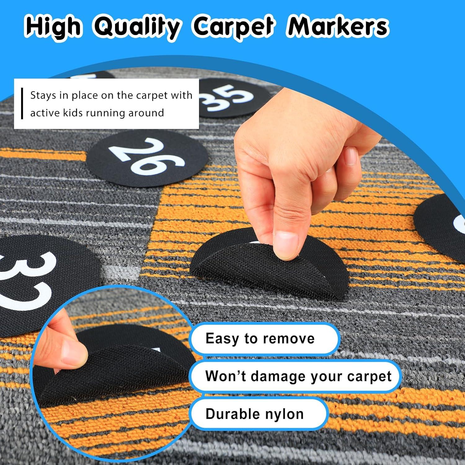 Marcadores de Alfombra Negra QKEL 36PCS 10.16 cm para Aula