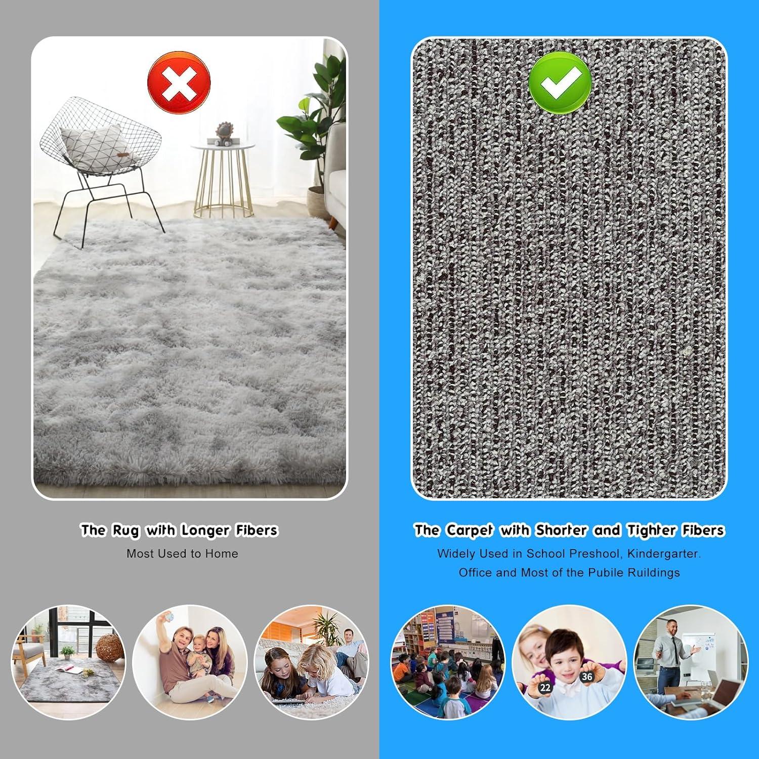 Marcadores de Alfombra Negra QKEL 36PCS 10.16 cm para Aula