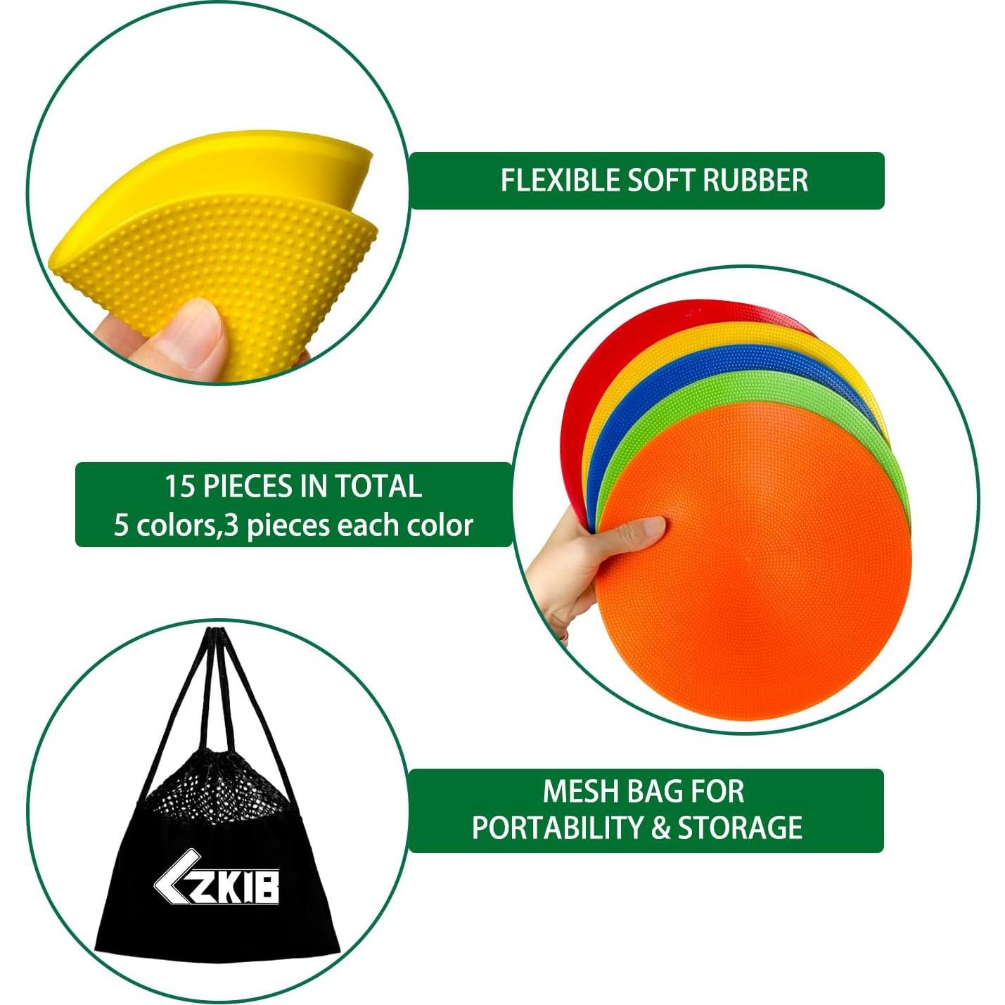 Marcadores de Piso de Goma LZKIB 23 cm Antideslizantes 15 Piezas