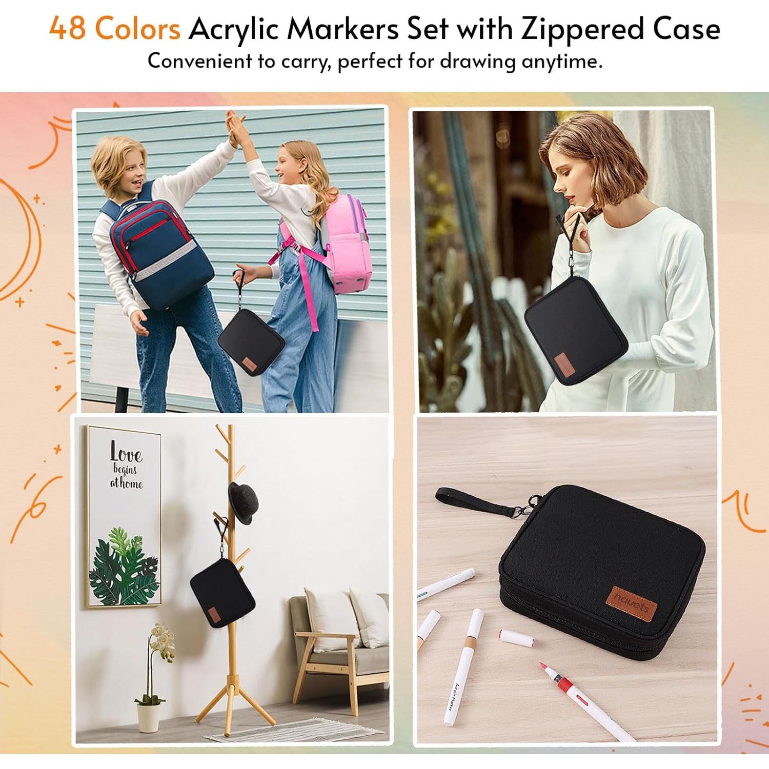 Marcadores Acrílicos Nauets 48 Colores Punta Fina 2-3mm