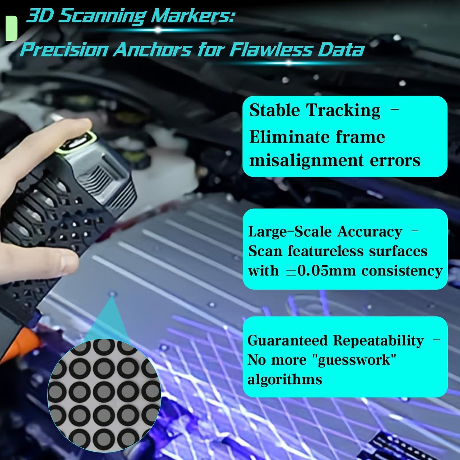 612 Pcs Marcadores de Escaneo 3D Mtuiewo - Alta Reflectividad