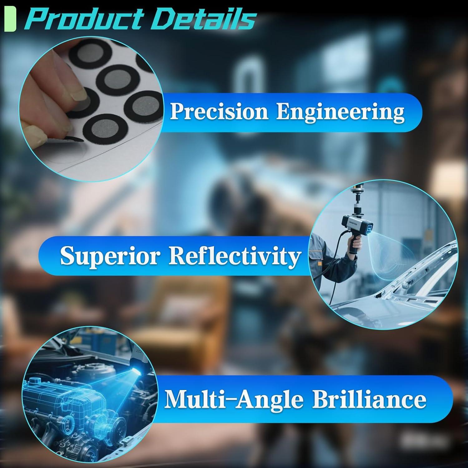 612 Pcs Marcadores de Escaneo 3D Mtuiewo - Alta Reflectividad