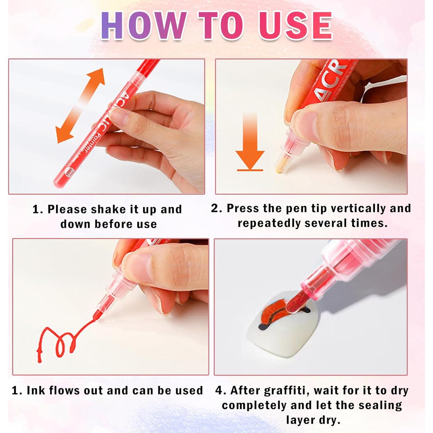 Juego de 12 Lápices de Arte para Uñas IONSGAKO Secado Rápido