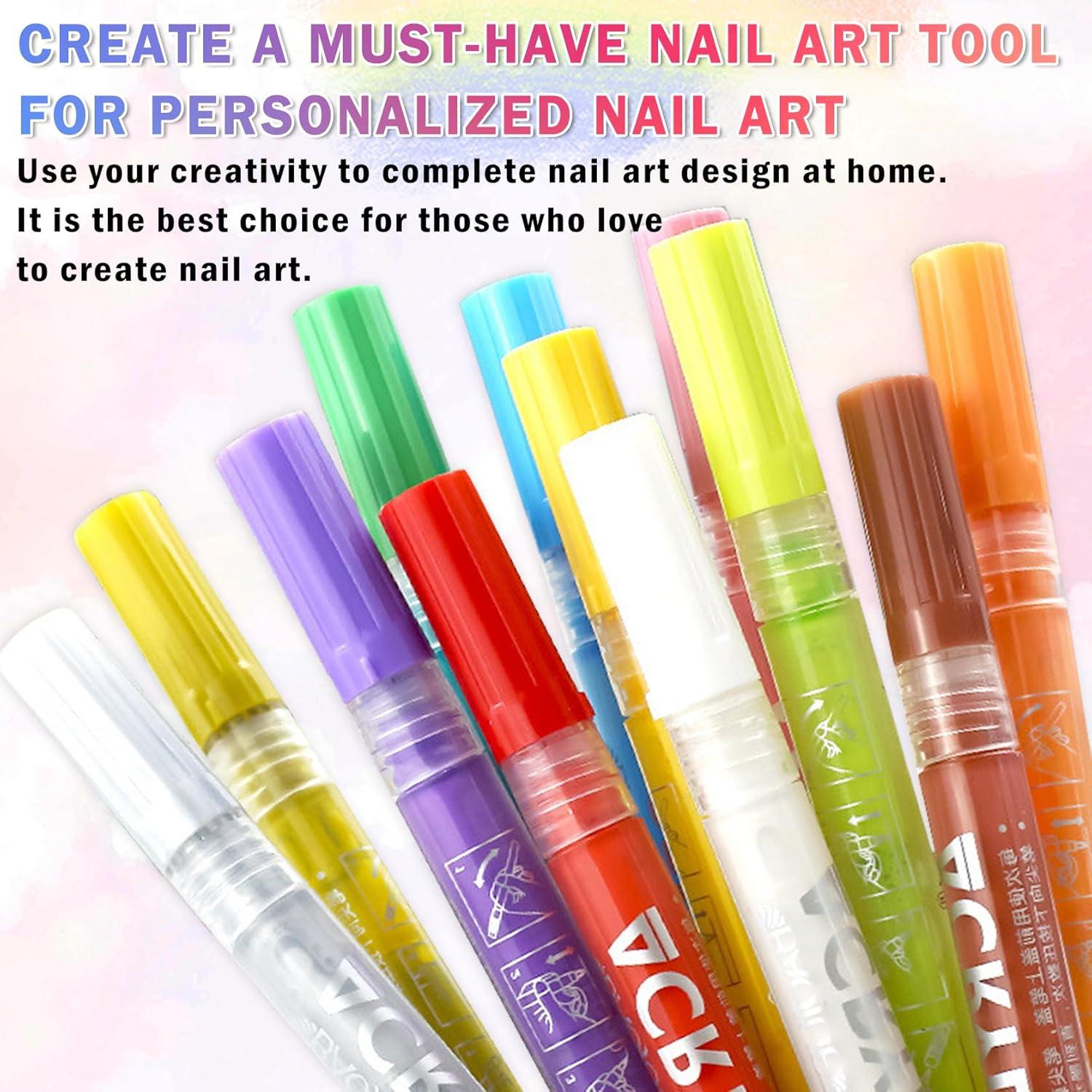 Juego de 12 Lápices de Arte para Uñas IONSGAKO Secado Rápido