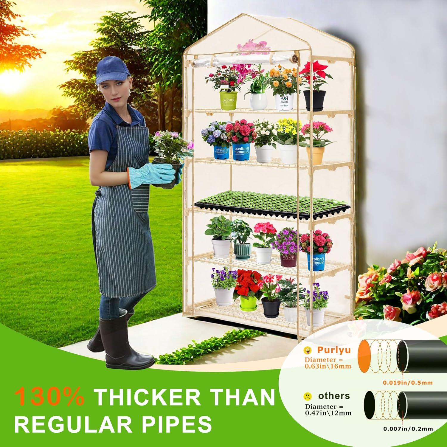 Invernadero Mini Portátil Purlyu 5 Niveles 190.5 cm