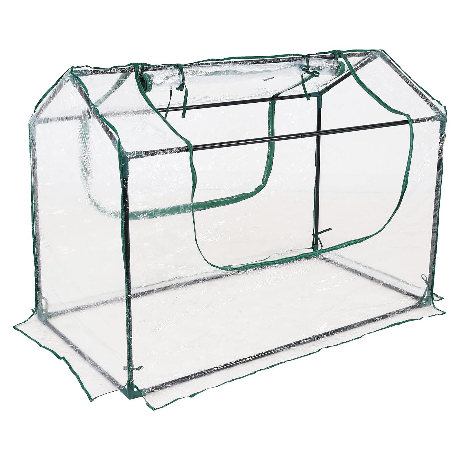 Invernadero portátil mini Sunnydaze 1.22m x 0.61m con 2 puertas