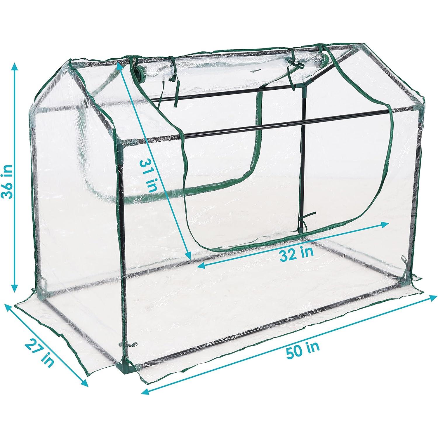 Invernadero portátil mini Sunnydaze 1.22m x 0.61m con 2 puertas