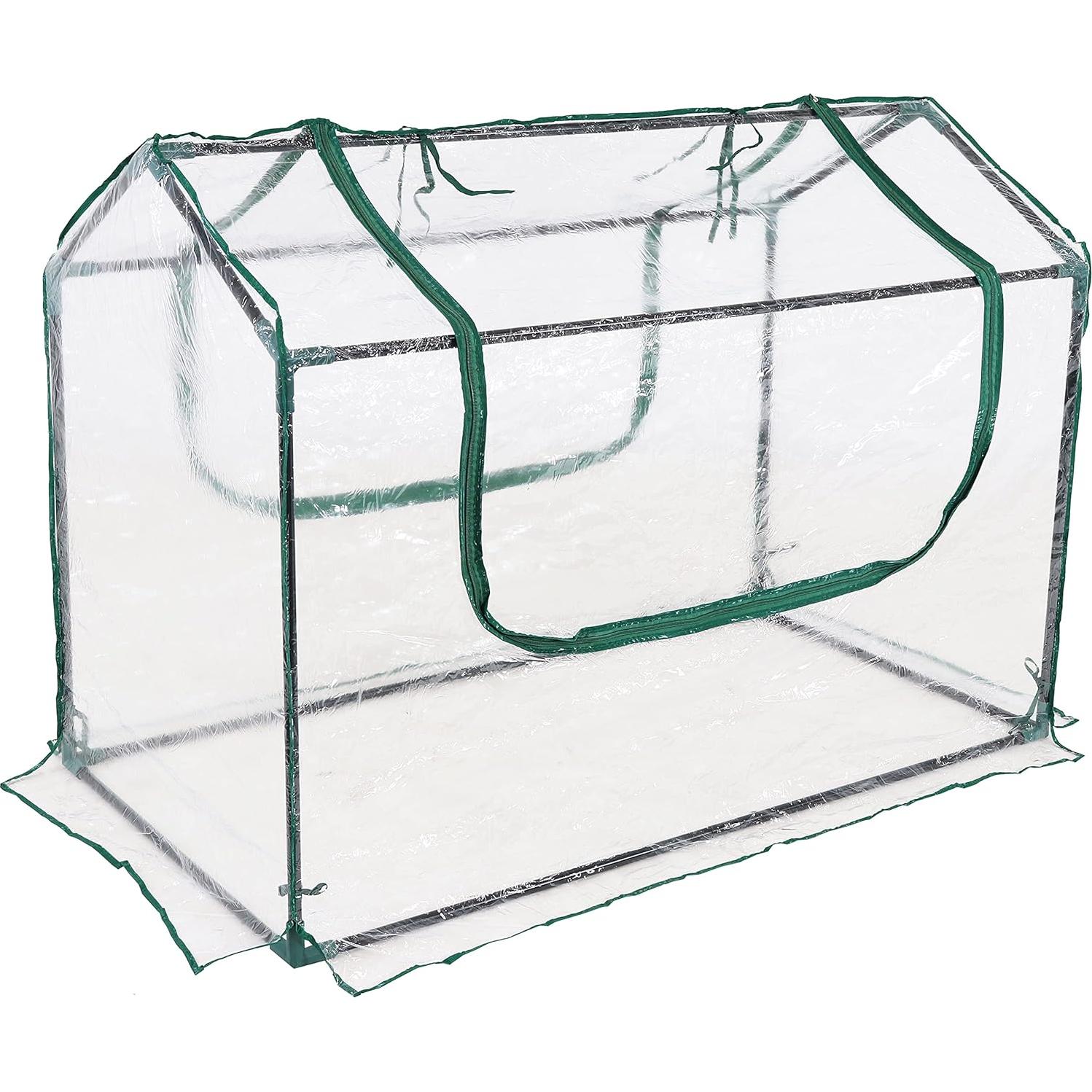 Invernadero portátil mini Sunnydaze 1.22m x 0.61m con 2 puertas