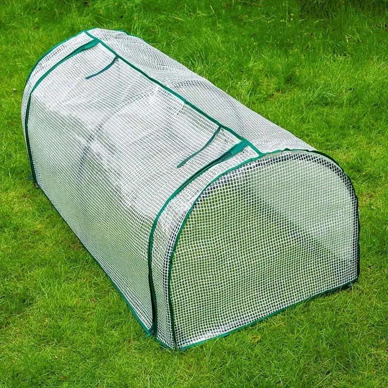 Portable Mini Greenhouse 51x23.6x20-Inch Tunnels, PE Cover with Roll-up Zipper Door, for Indoor Outdoor or Garden Plant Growing, White, Protect Seedlings, Plant Tomato, Herbs, Succulents