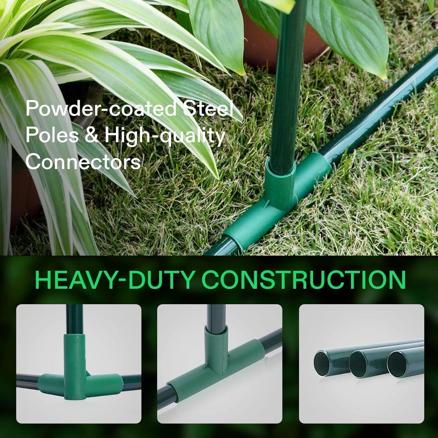 Portable Mini Greenhouse 51x23.6x20-Inch Tunnels, PE Cover with Roll-up Zipper Door, for Indoor Outdoor or Garden Plant Growing, White, Protect Seedlings, Plant Tomato, Herbs, Succulents