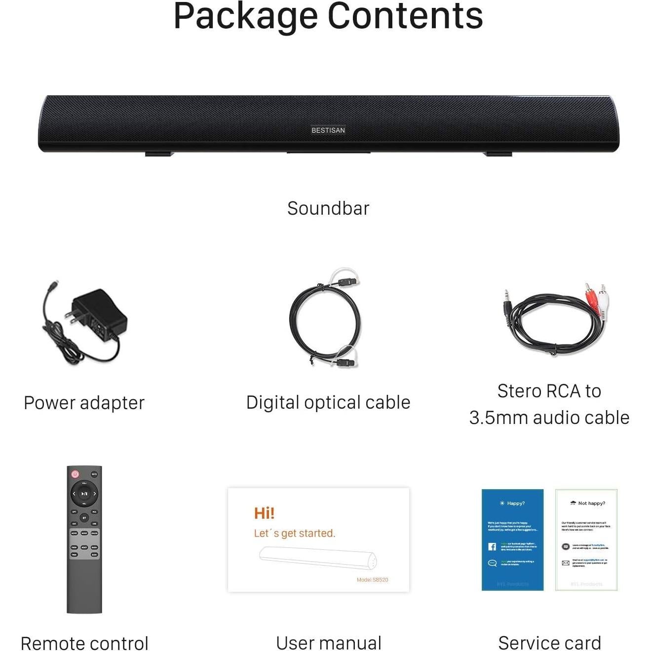 Barra de Sonido Bestisan S6520 100W Bluetooth 5.0 101.6cm