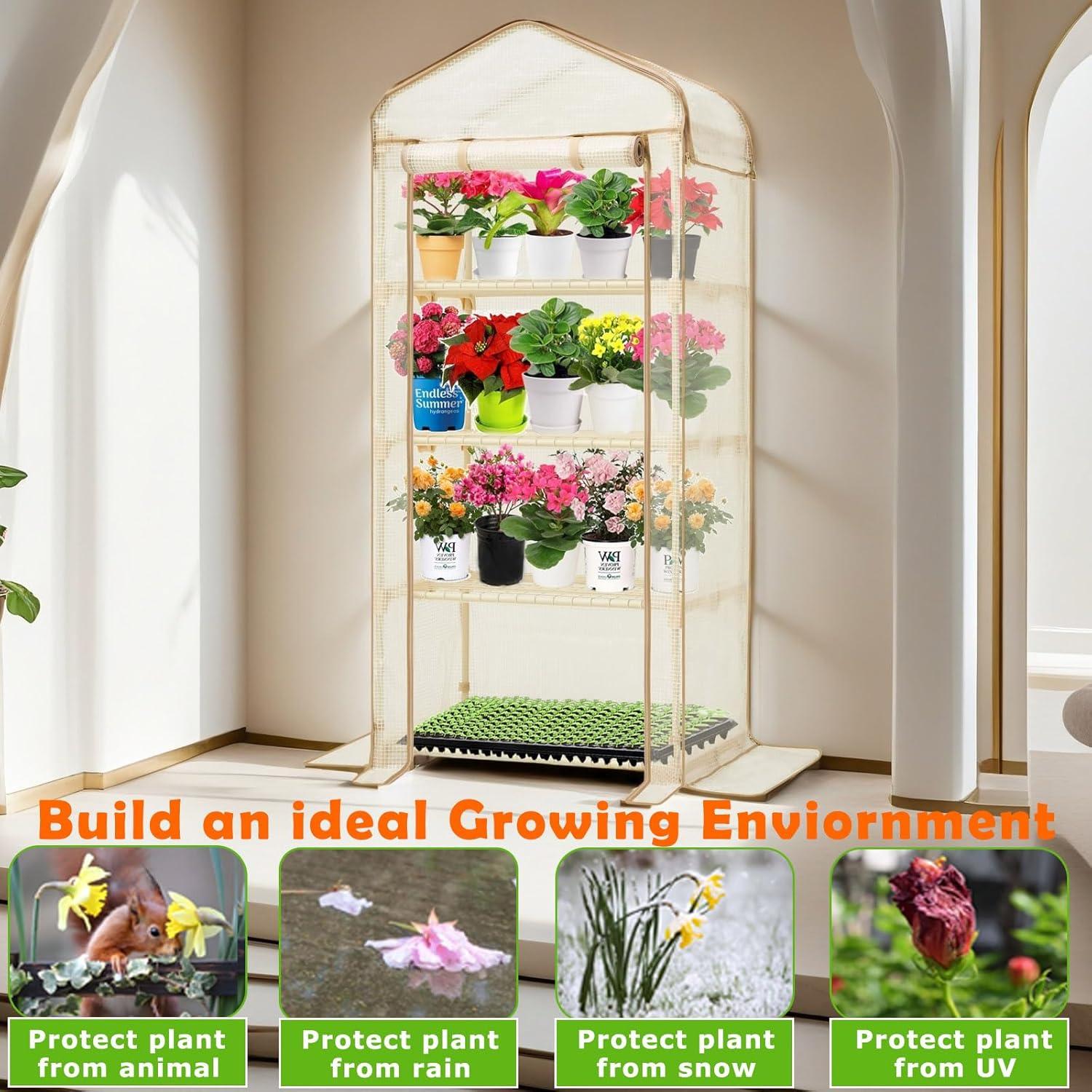 Mini Invernadero Purlyu 4 Niveles 76.2x50.8x157.5 cm