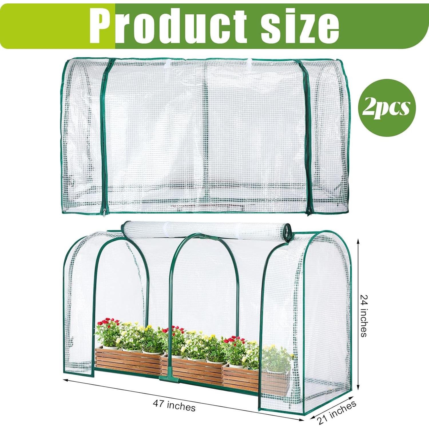 Cubierta de Invernadero Portátil GlikCeil 2 Pcs 120x53x61 cm