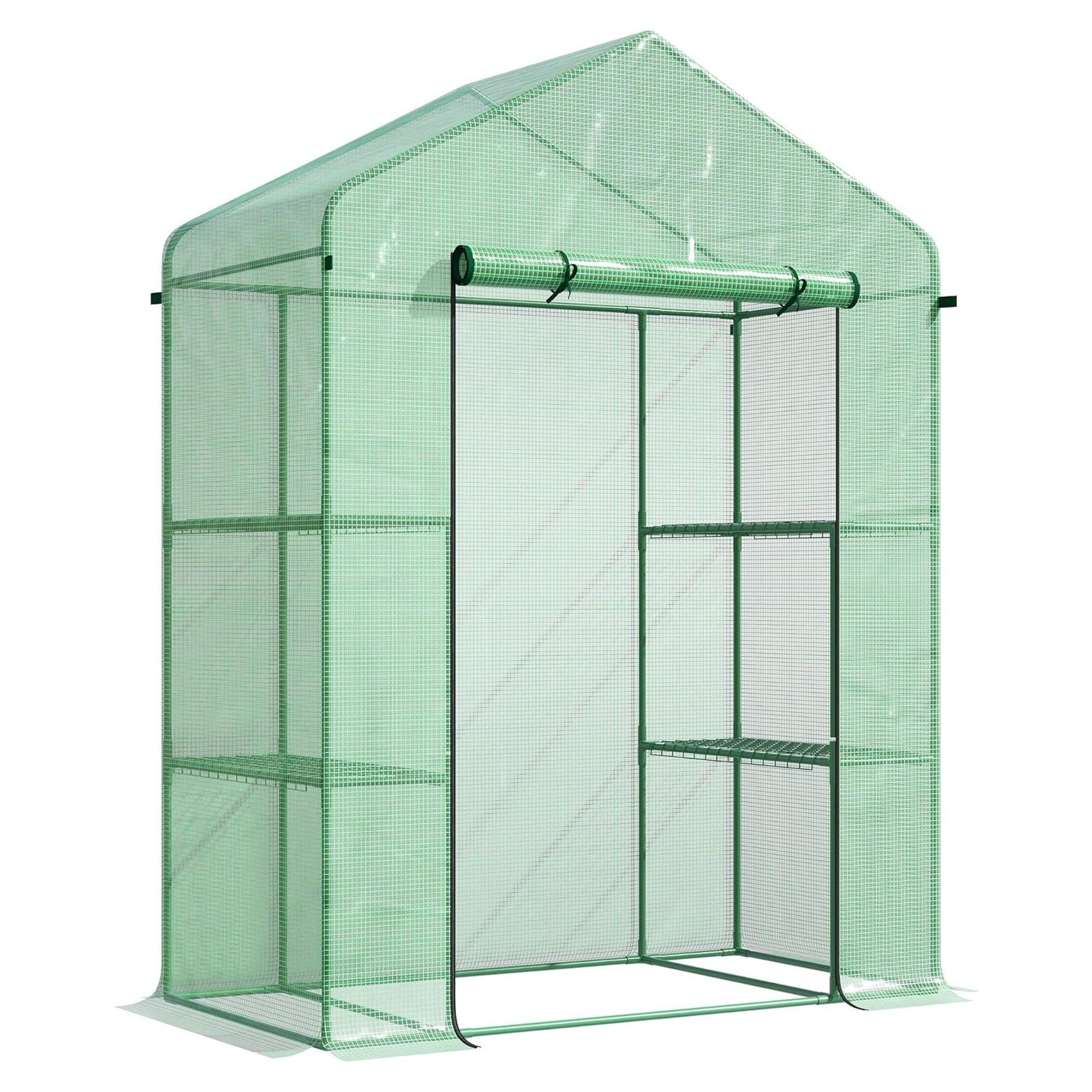 Invernadero Portátil Outsunny 1.52x0.76x1.98m con 3 Estantes