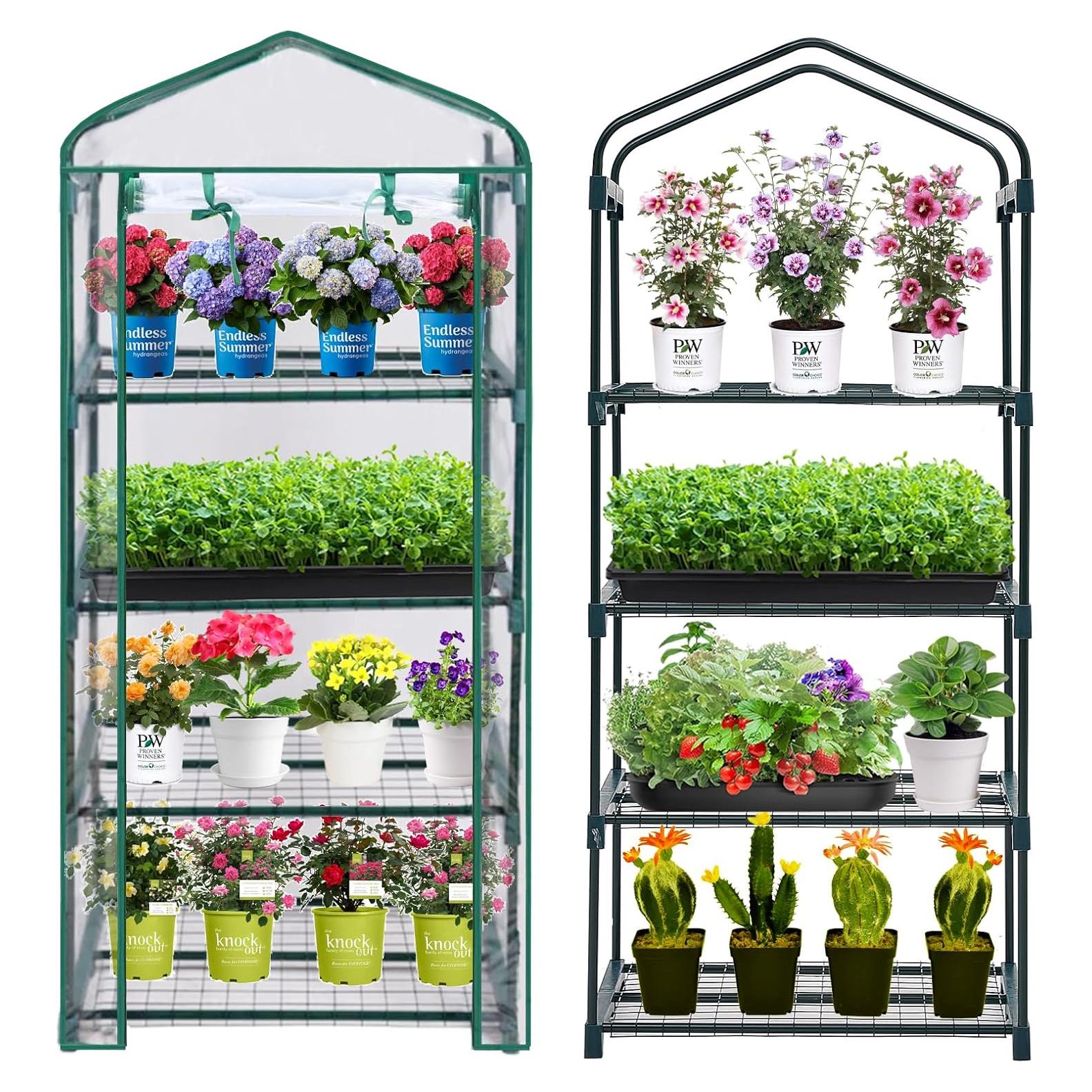 Invernadero Portátil Purlyu 4 Niveles PVC 75x50x158 cm